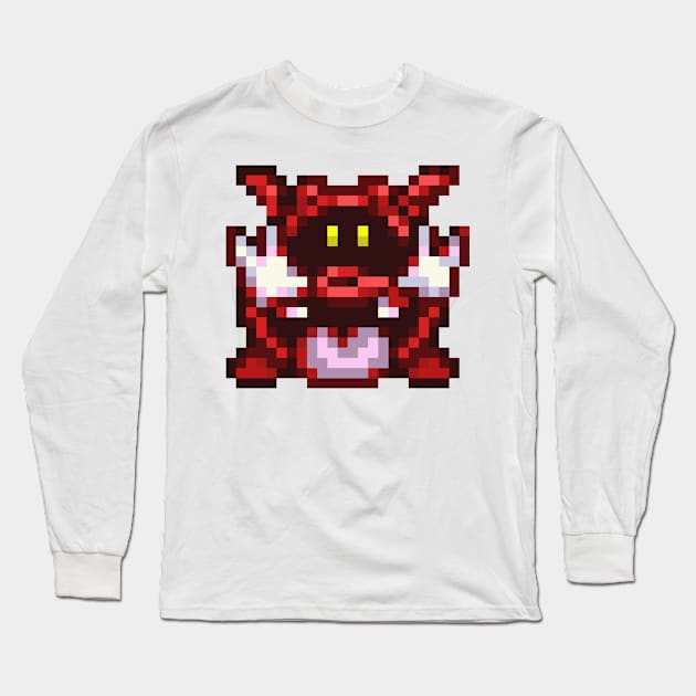 Red Virus Sprite Long Sleeve T-Shirt by SpriteGuy95